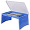 Basicwise Kids Portable Fold-able Plastic Lap Tray, Blue and White QI003430.B - alternate 1